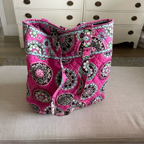 Vera Bradley Pink and Blue Floral Tote - Picture 3 of 4